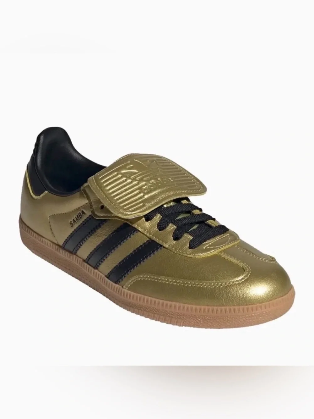 Adidas Women's Gold and Black GUM 3 SAMBA Long Tongue Sneakers brand new size 6